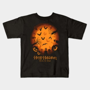 Halloween Lit Cemetery Kids T-Shirt